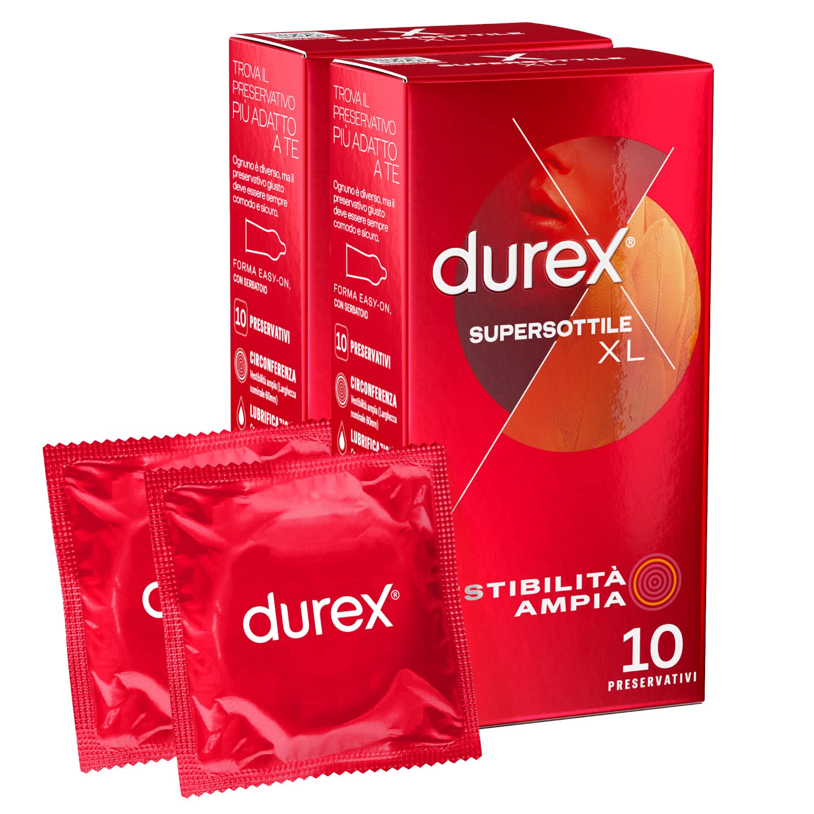 Durex Supersottile XL preservativi 20 pezzi 60 mm