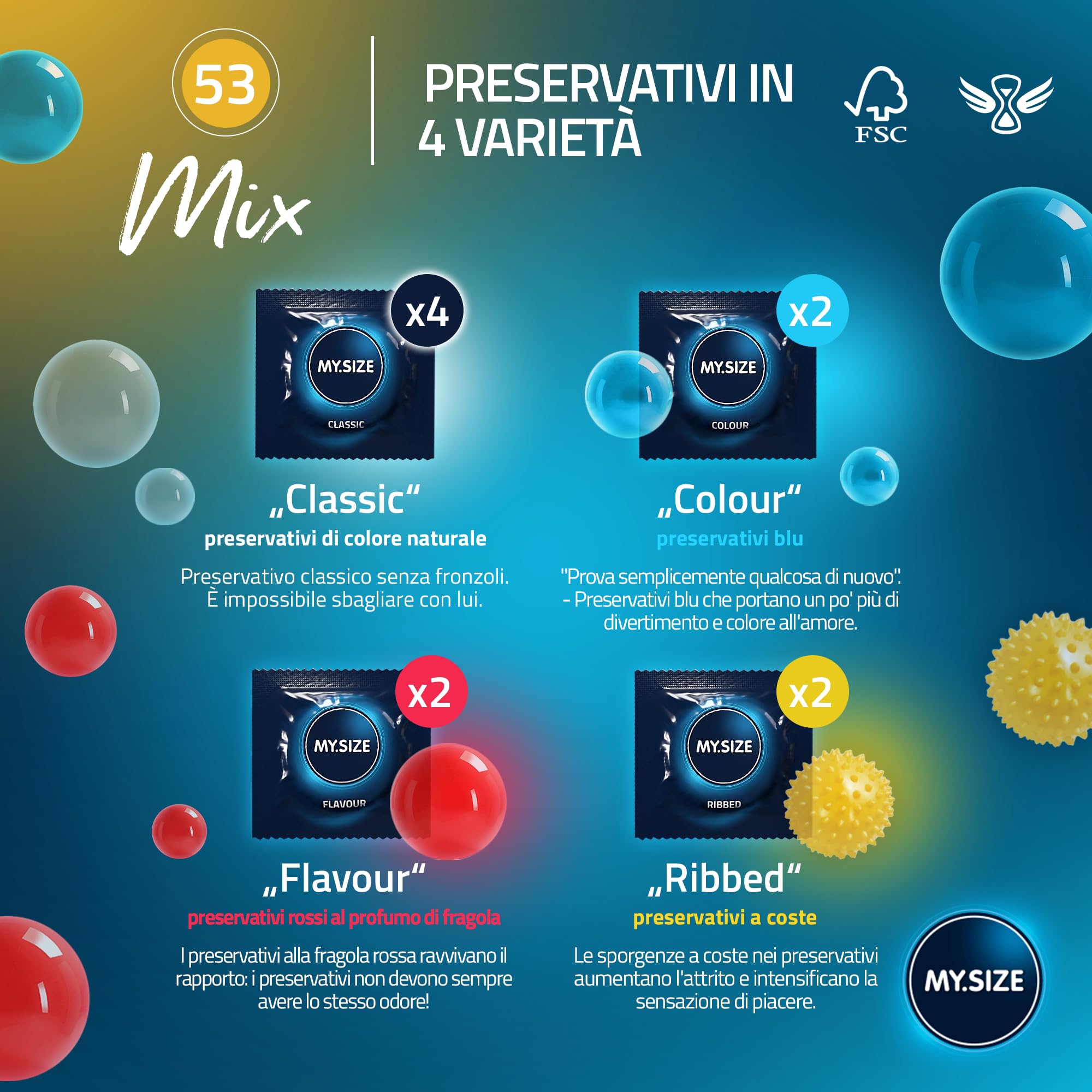 MY.SIZE PRO Mix 53 mm preservativi 10 pezzi assortiti
