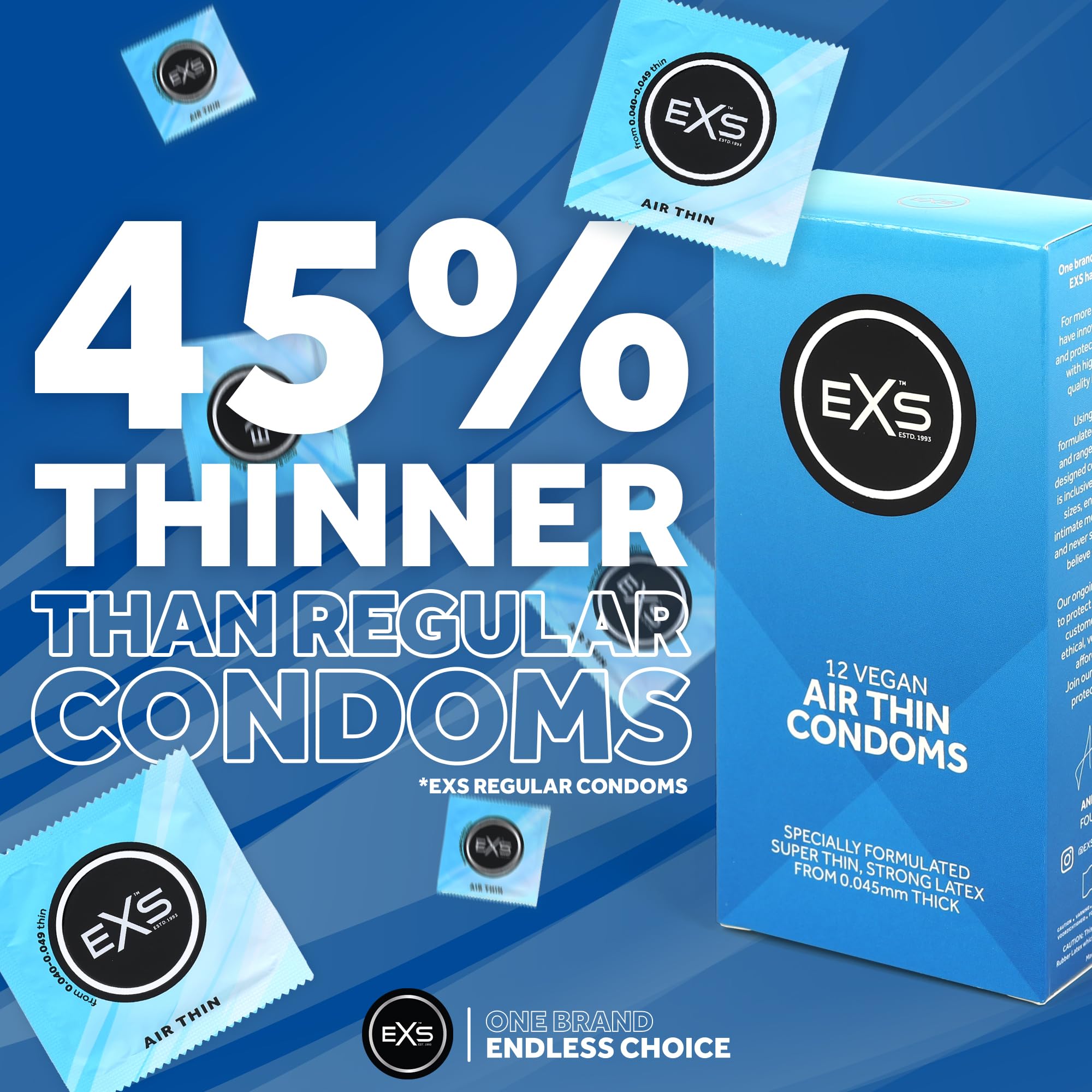 EXS Air Thin preservativi ultrasottili 12 pezzi vegan