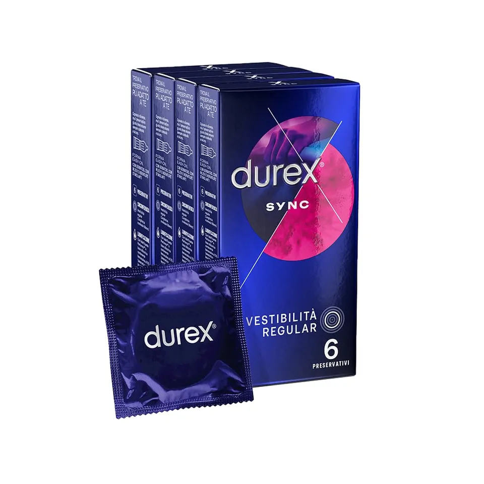 Durex Sync preservativi ritardanti 24 pezzi con rilievi