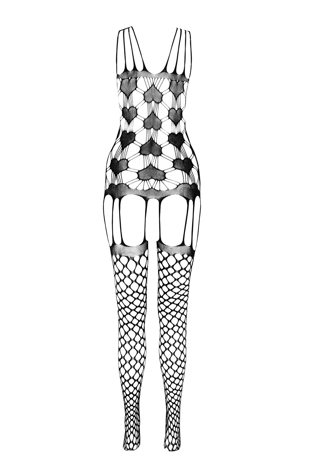 Passion BS067 bodystocking rete aperto con cuori