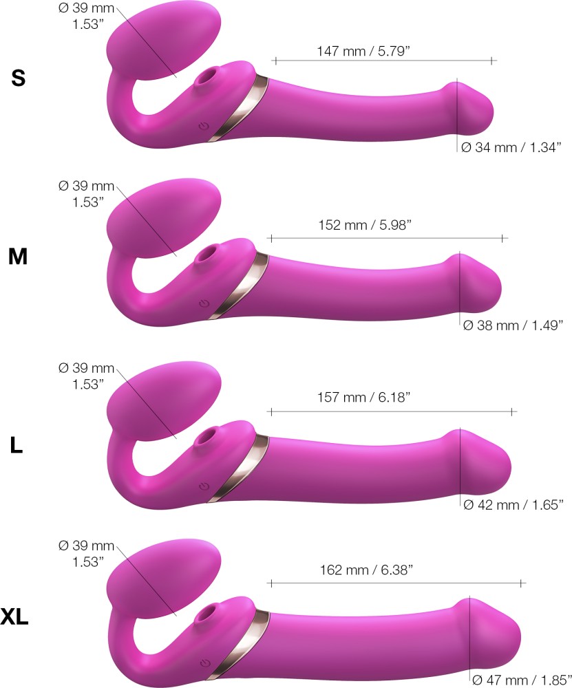 Strap-on-me Multi Orgasm Bendable Strap-On fucsia succhiaclitoride