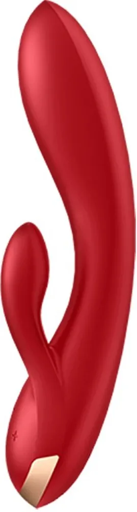 Satisfyer Double Flex vibratore rabbit rosso con app 20 cm silicone