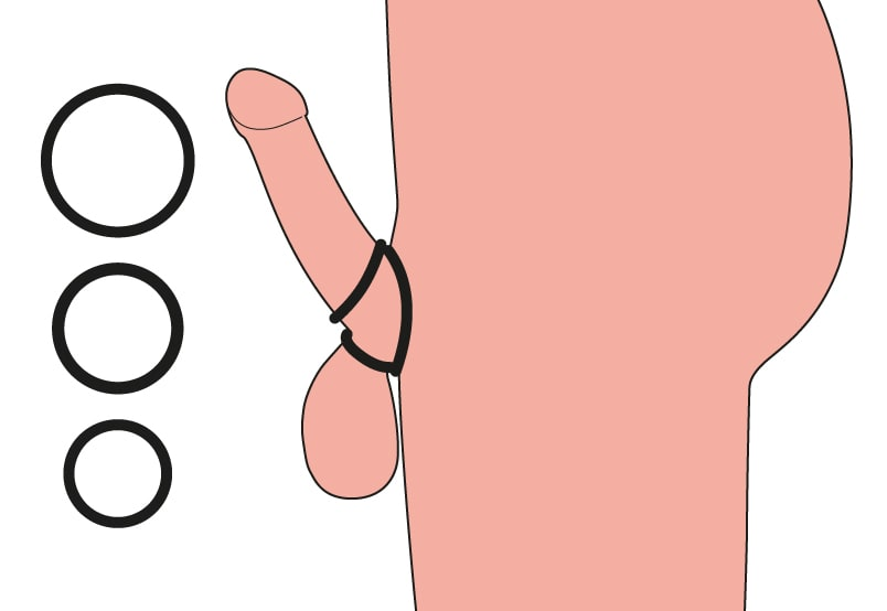 Doc Johnson OptiMALE 3 C-Ring Set Thin cockring 3 anelli silicone