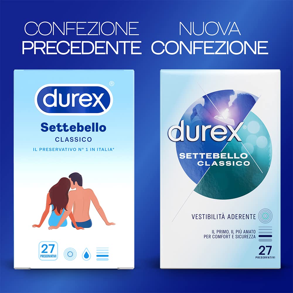 Durex Settebello Classico preservativi lattice 27 pezzi