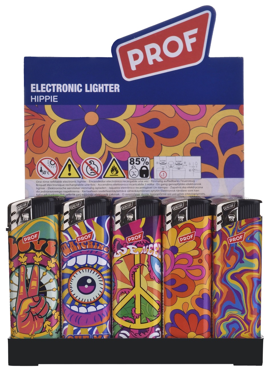 Prof Hippie accendino elettronico ricaricabile 50 pz