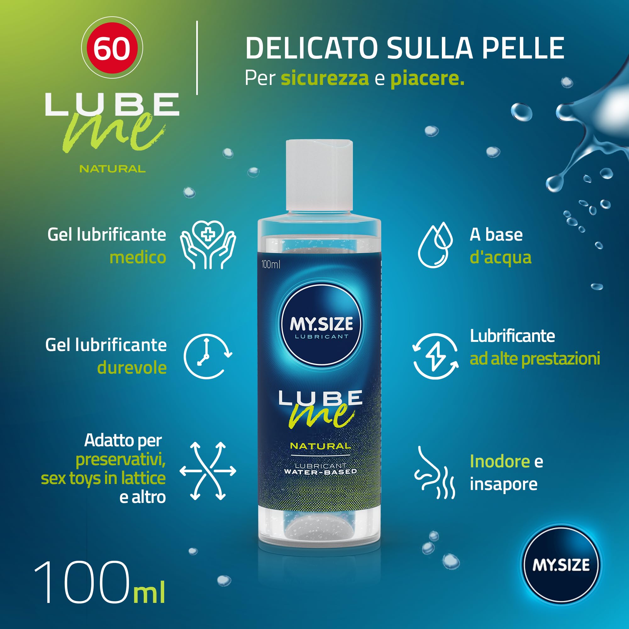MY.SIZE PRO MIDI set preservativi 60 mm 10 pezzi base acqua