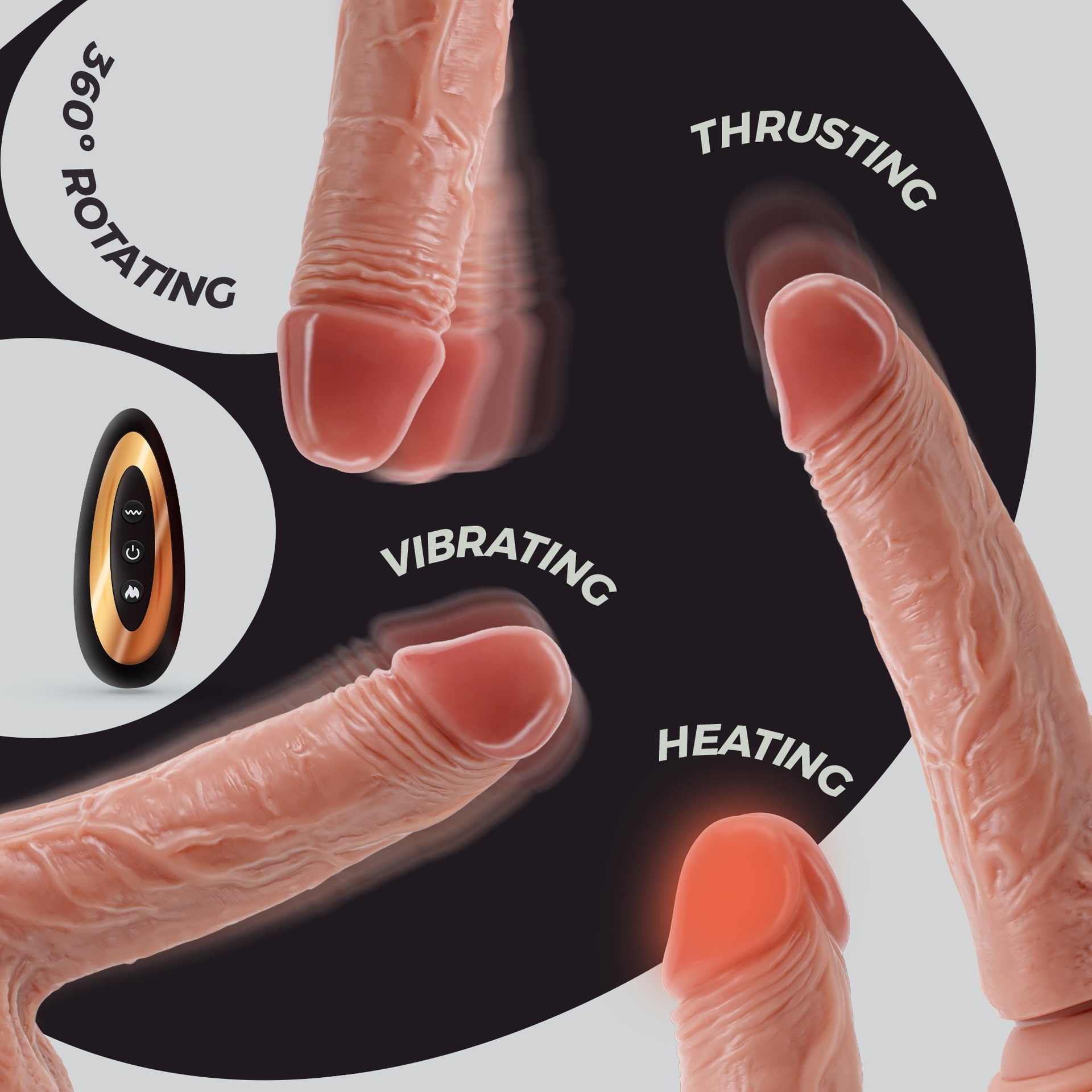 Crushious Inviktus vibratore realistico telecomando riscaldante