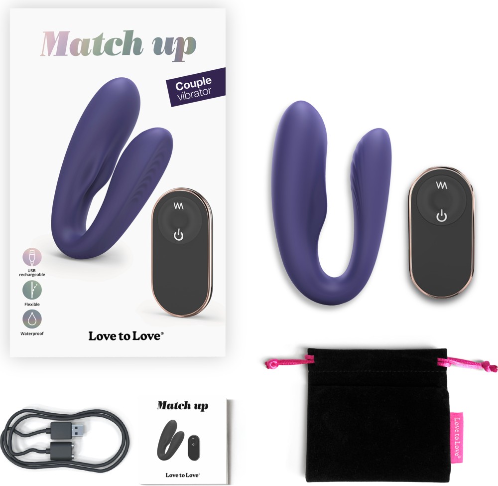 Love to Love Match Up vibratore di coppia viola telecomando