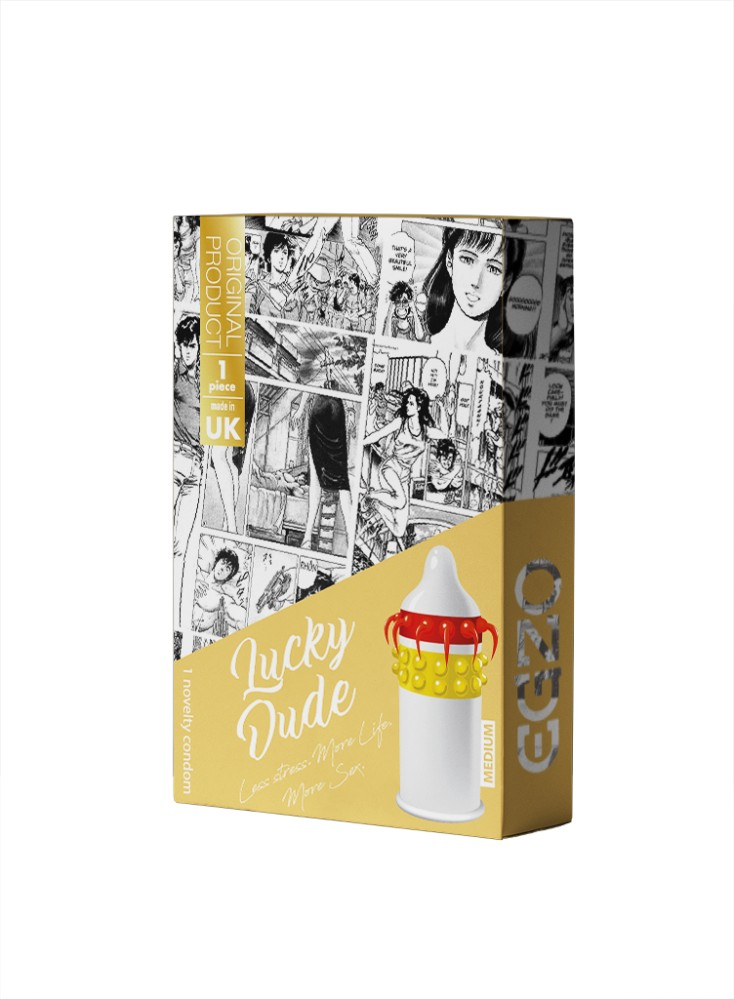Egzo Luxe Lucky Dude Orange Medium preservativi stimolanti