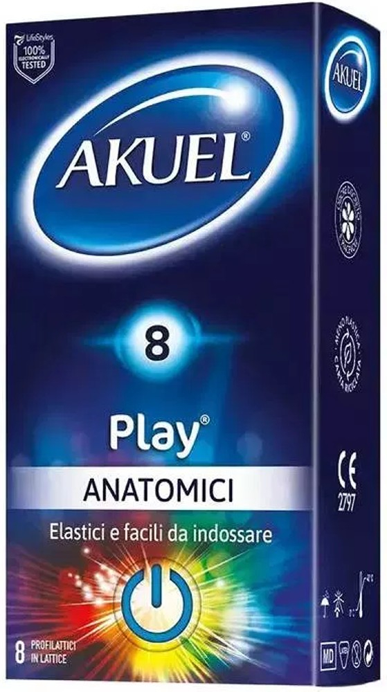 Akuel Play preservativi resistenti 12 pezzi lattice Easy-Fit