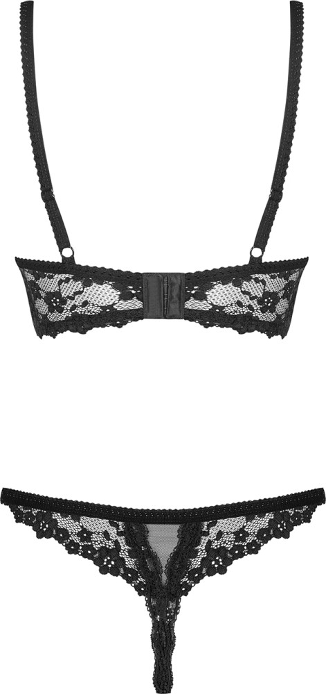Obsessive Letica set intimo cupless pizzo nero elastico