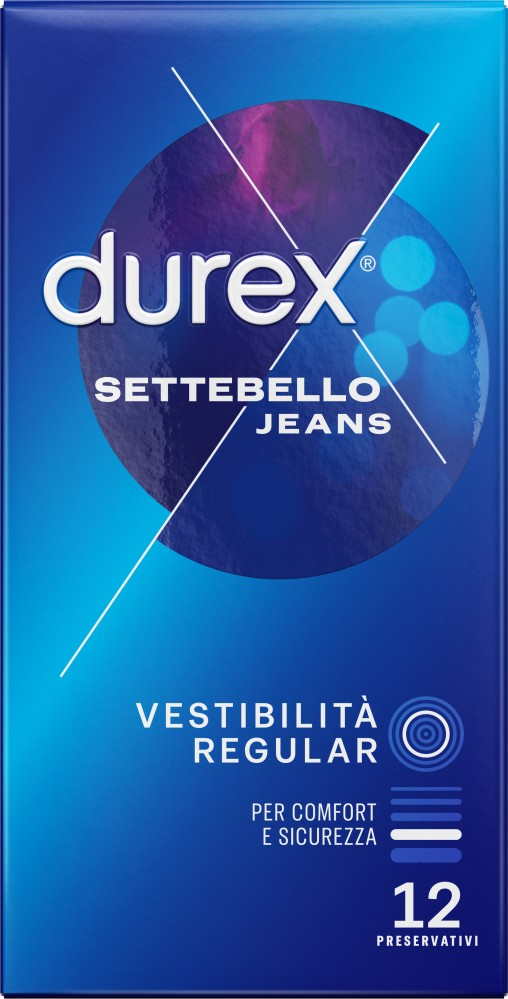 Durex Settebello Jeans preservativi classici lattice 56 mm