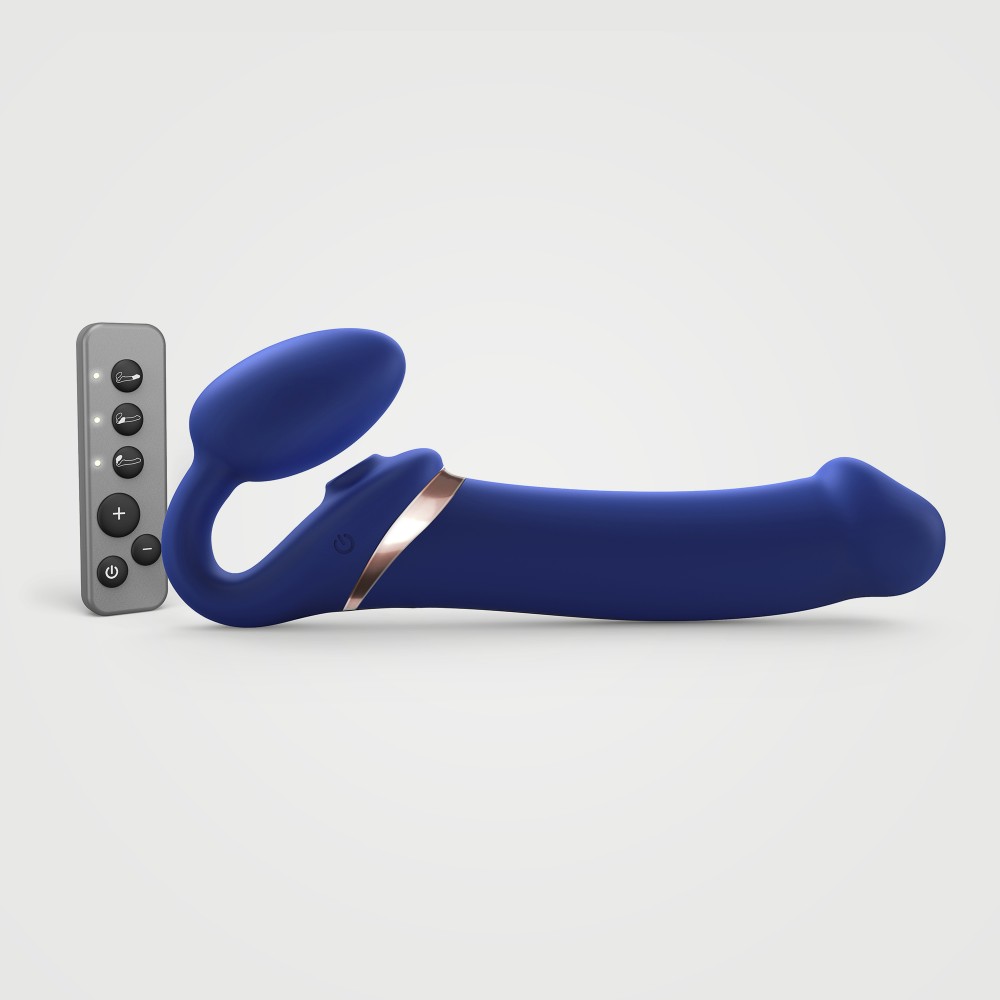 Strap-on-me Multi Orgasm Bendable strap-on blu S succhiaclitoride