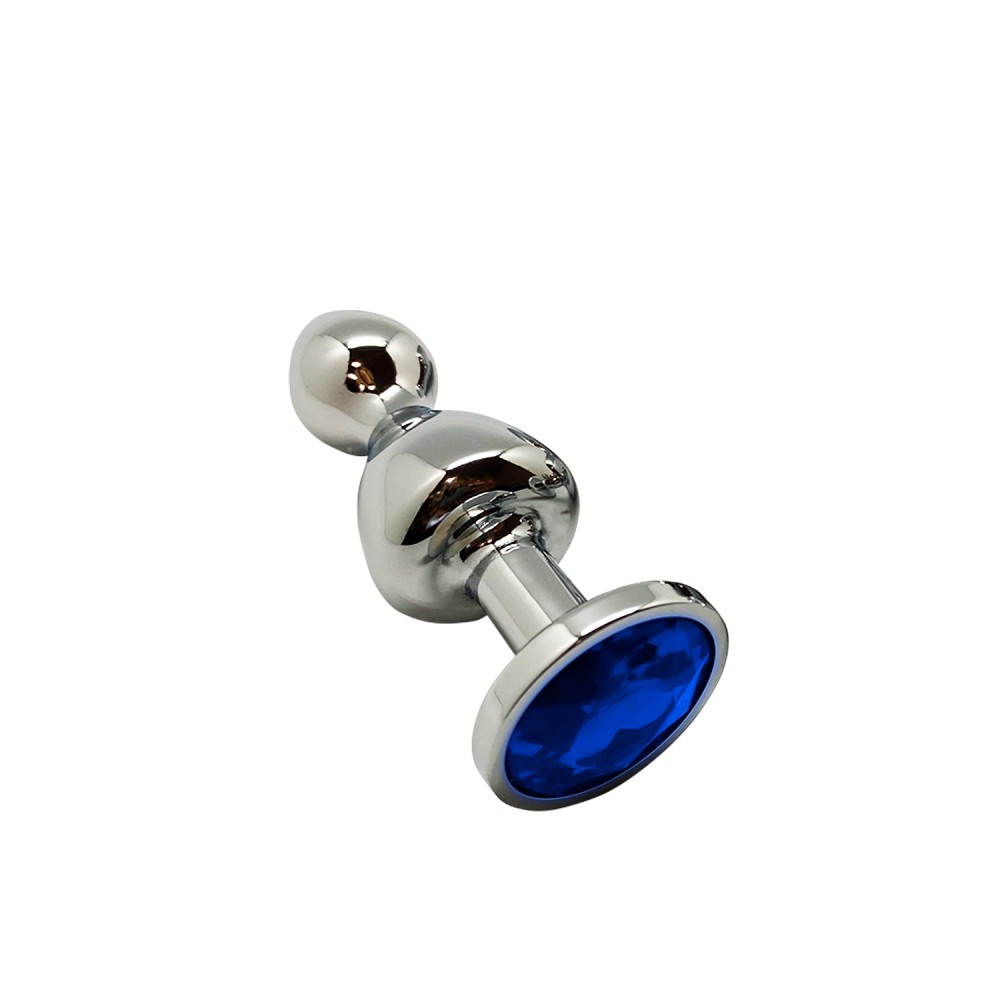 Wooomy Lollypop Blue plug anale in metallo con gioiello