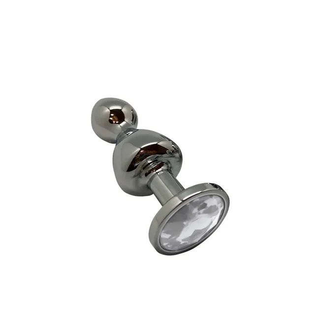 Wooomy Lollypop plug anale metallo bianco con gioiello