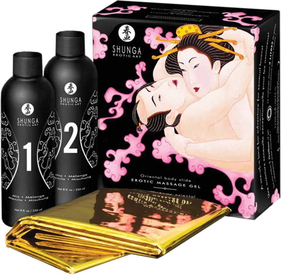 Shunga Oriental Body to Body gel massaggio fragola spumante