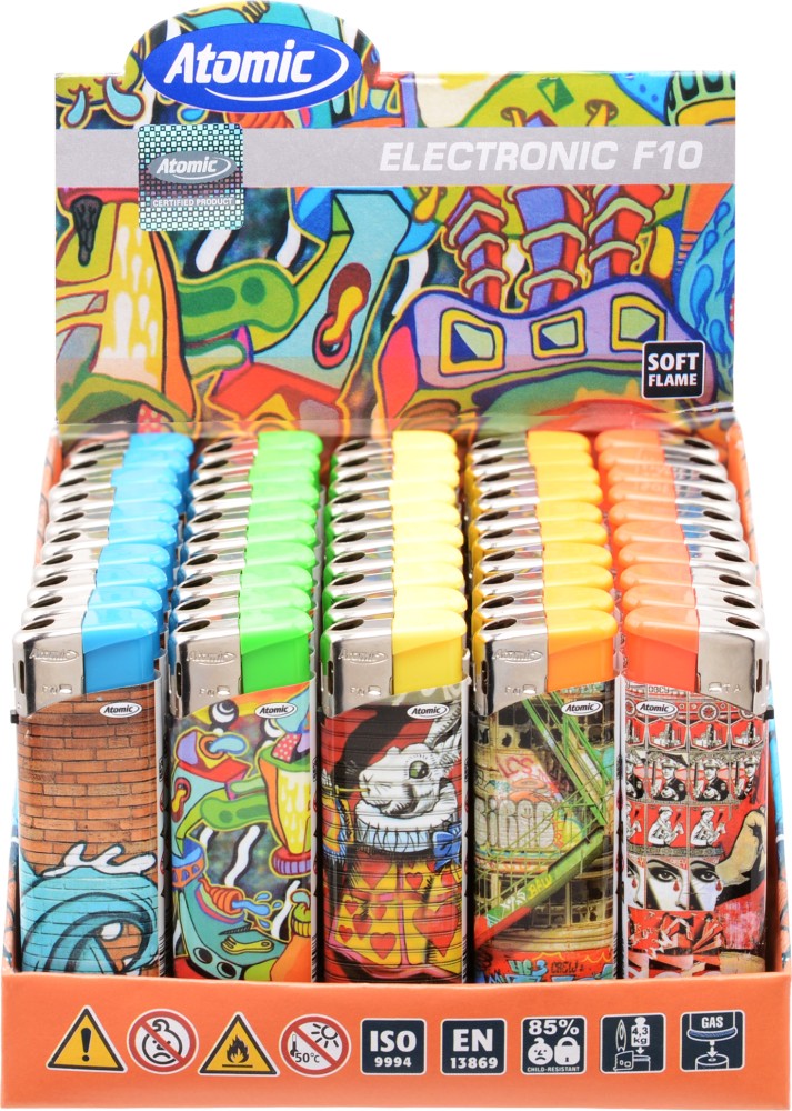 Atomic F10 Graffiti accendino elettronico box 50 pezzi