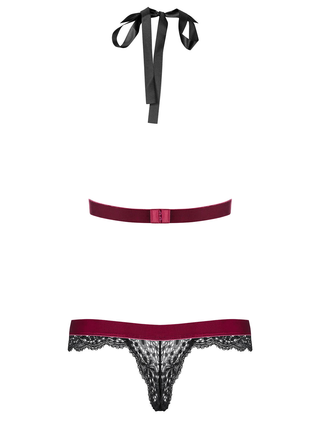 Obsessive Rossita body nero pizzo scollo americano