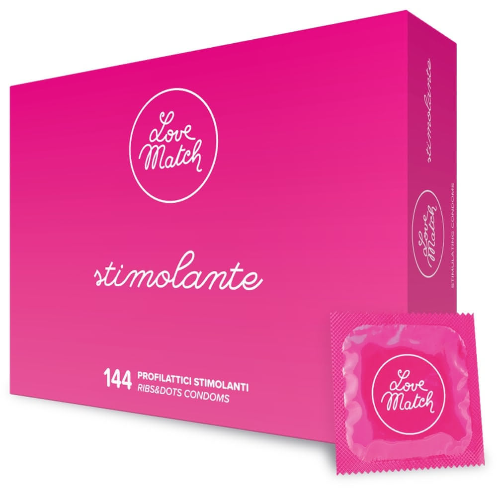 Love Match Stimolante preservativi 144 pezzi con rilievi