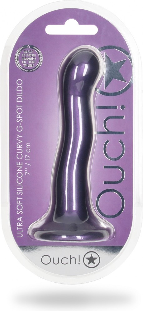 Ouch Ultra Soft Curvy G-Spot Dildo 7" viola 17 cm