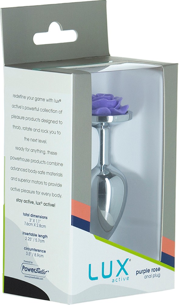 Lux Active Purple Rose plug anale metallo con bullet