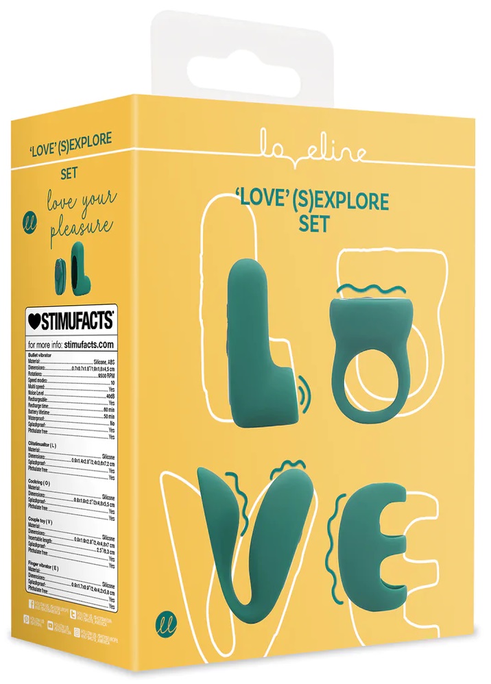 Loveline Sexplore Set kit piacere silicone 4 pezzi LOVE