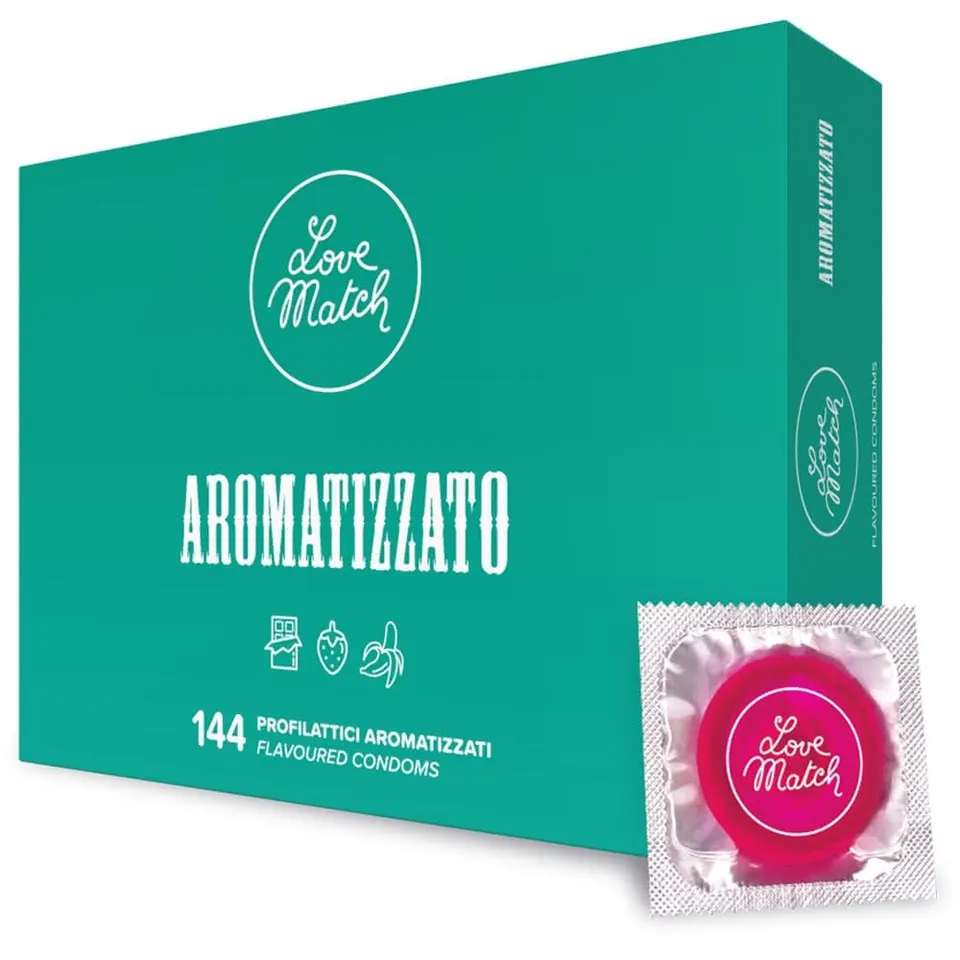 Love Match Aromatizzato preservativi lattice 144 pezzi gusti