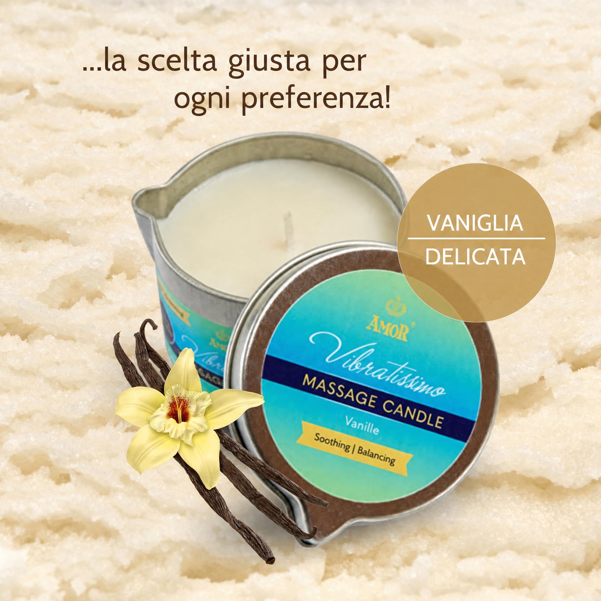 AMOR Vibratissimo Candela Massaggio Vanilla 100 ml
