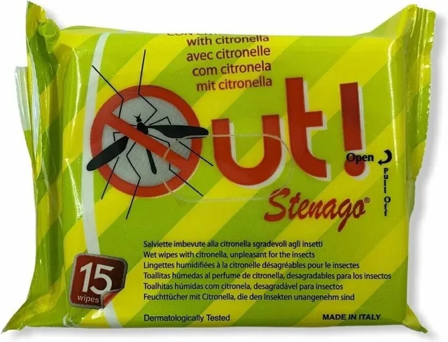 Out! Salviette Antizanzare Citronella 15 Pezzi Fresche