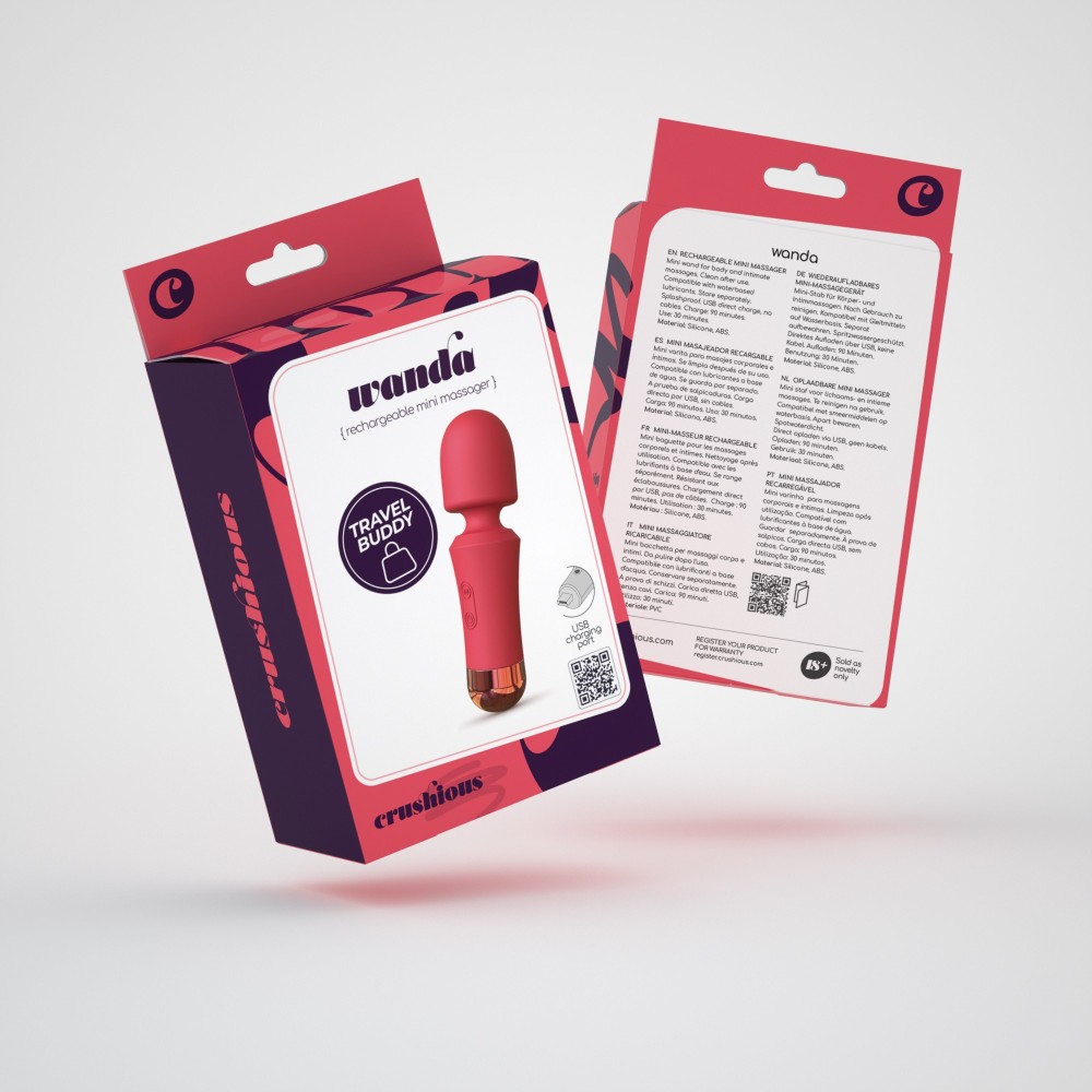 Crushious Wanda mini wand vibratore da viaggio 10 modi