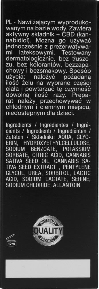 Shots CBD Cannabis gel lubrificante base acqua inodore