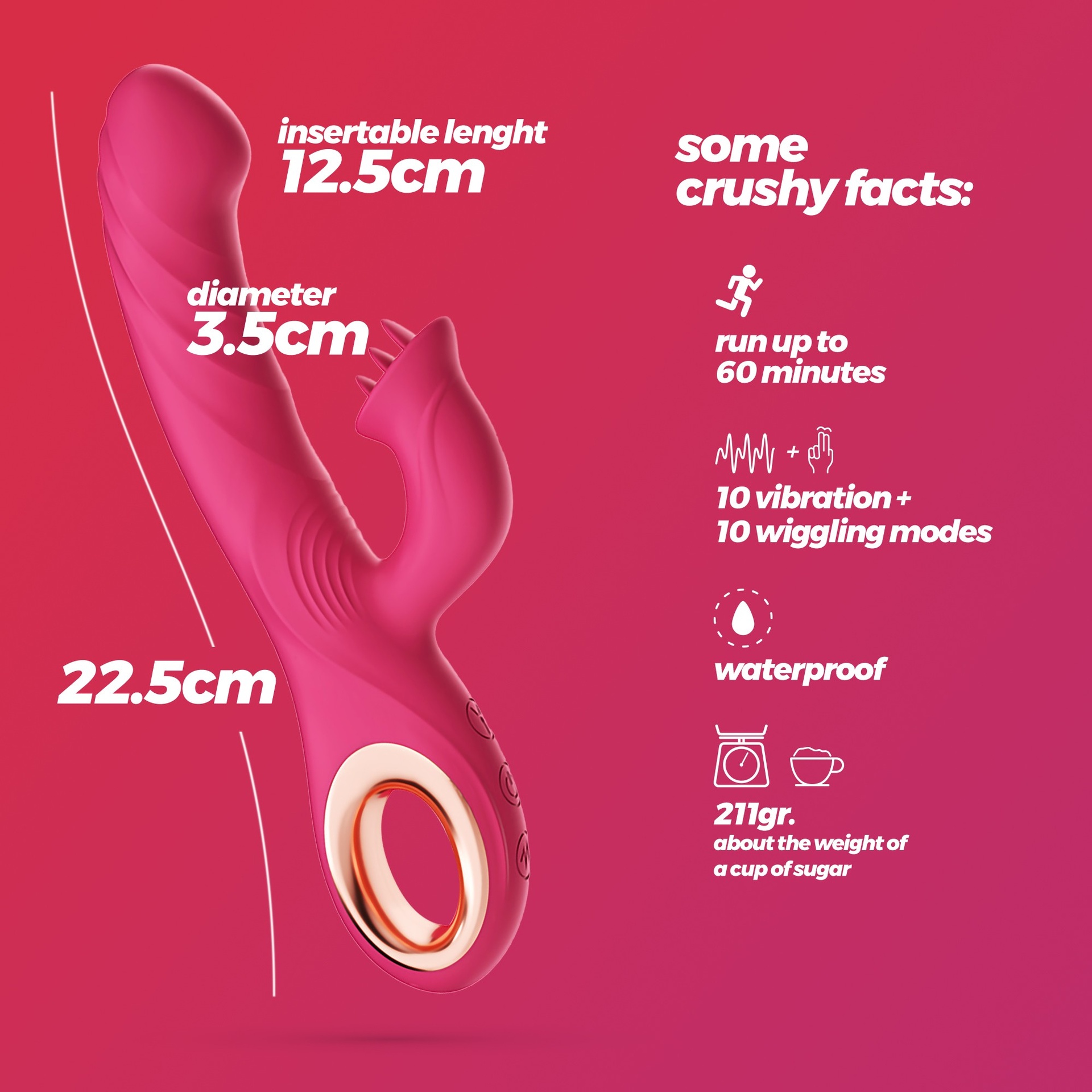 Crushious Mirenca vibratore rabbit punto G 10 vibrazioni