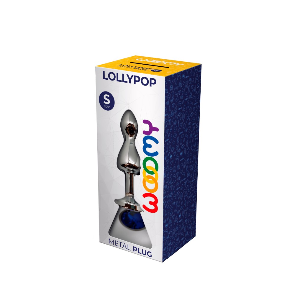 Wooomy Lollypop Blue plug anale in metallo con gioiello