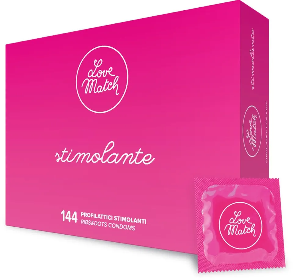 Love Match Stimolante preservativi 144 pezzi con rilievi