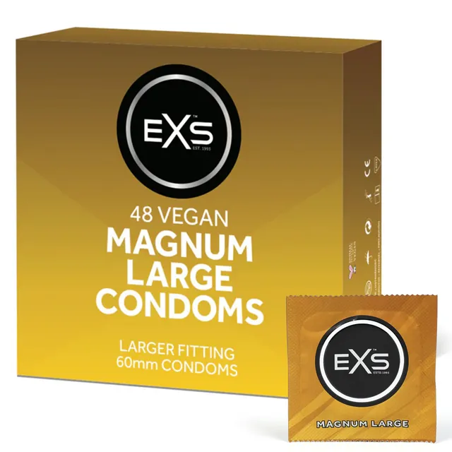 EXS Magnum 60 mm preservativi XL 48 pezzi vestibilità larga
