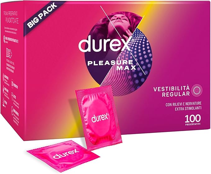 Durex Pleasuremax Preservativi Stimolanti Puntini e Nervature