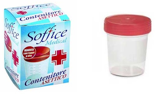 Soffice contenitore urine bicchiere sterile 120 ml