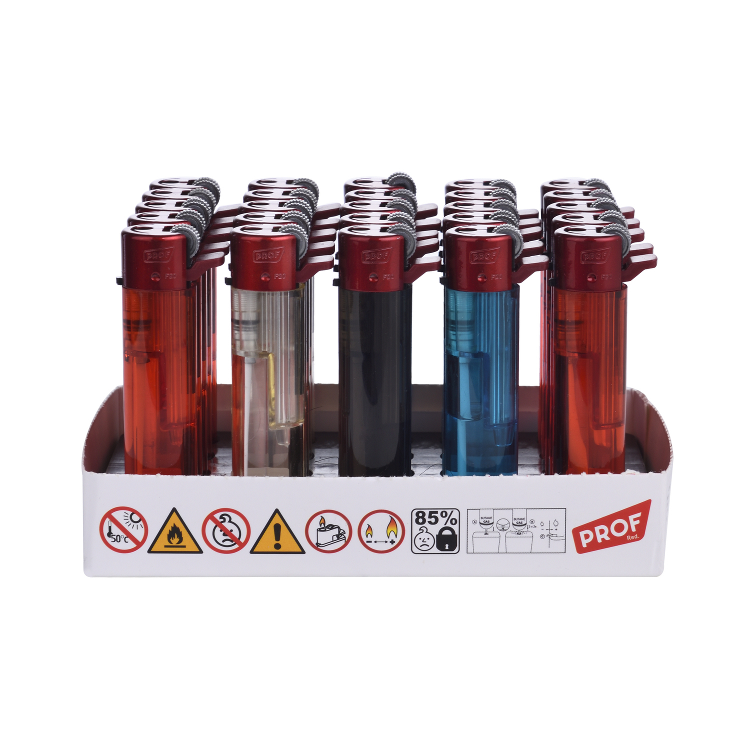 Prof Transparent Flint DL-25 accendini elettronici 25 pz