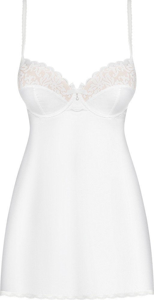 Obsessive 871-CHE-2 chemise bianca S/M con perizoma
