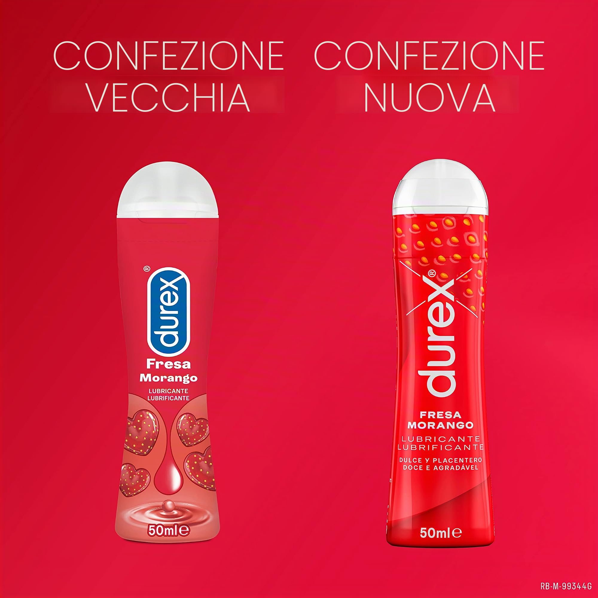 Durex Fragola lubrificante intimo 2x50 ml gusto fragola