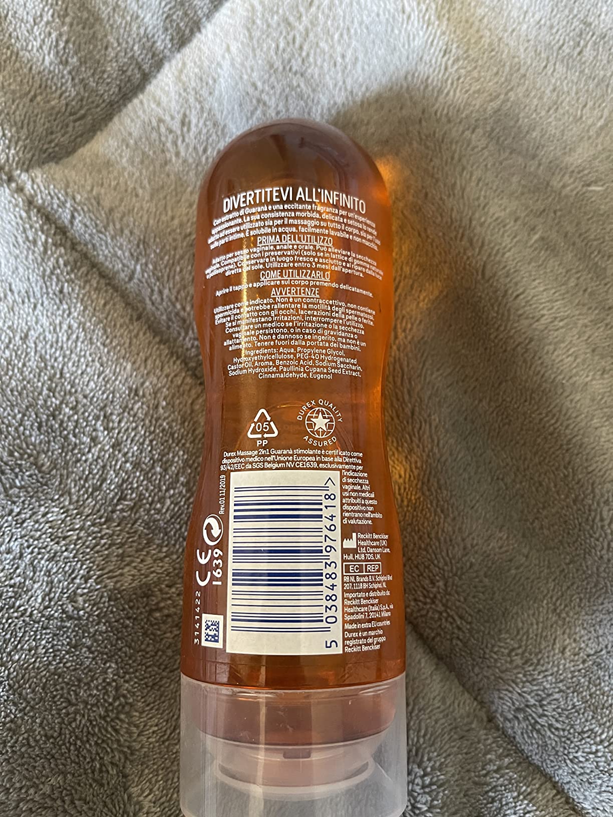 Durex Massage 2 in 1 lubrificante gel 200 ml base acqua