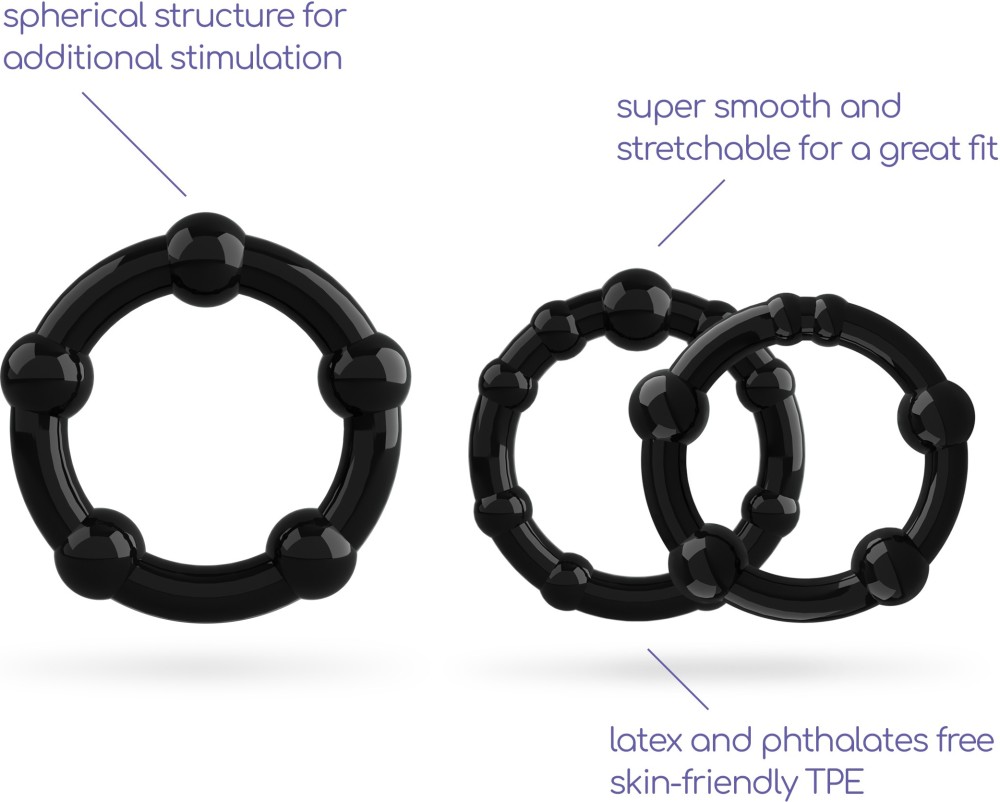 Crushious Triple Bead set 3 anelli fallici TPE elastici erezione