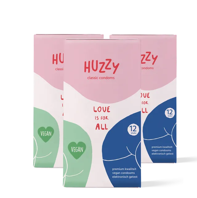 Huzzy Classic preservativi vegan 36 pezzi trasparenti