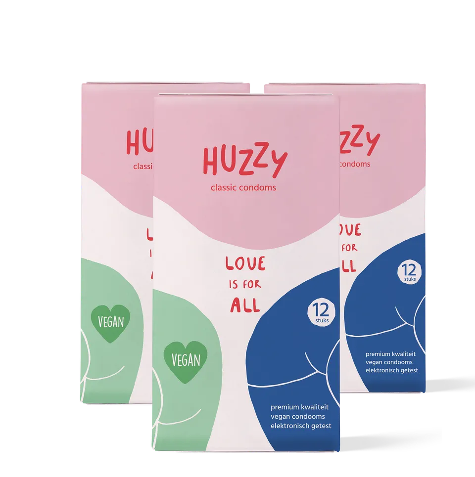 Huzzy Classic preservativi vegan 36 pezzi trasparenti