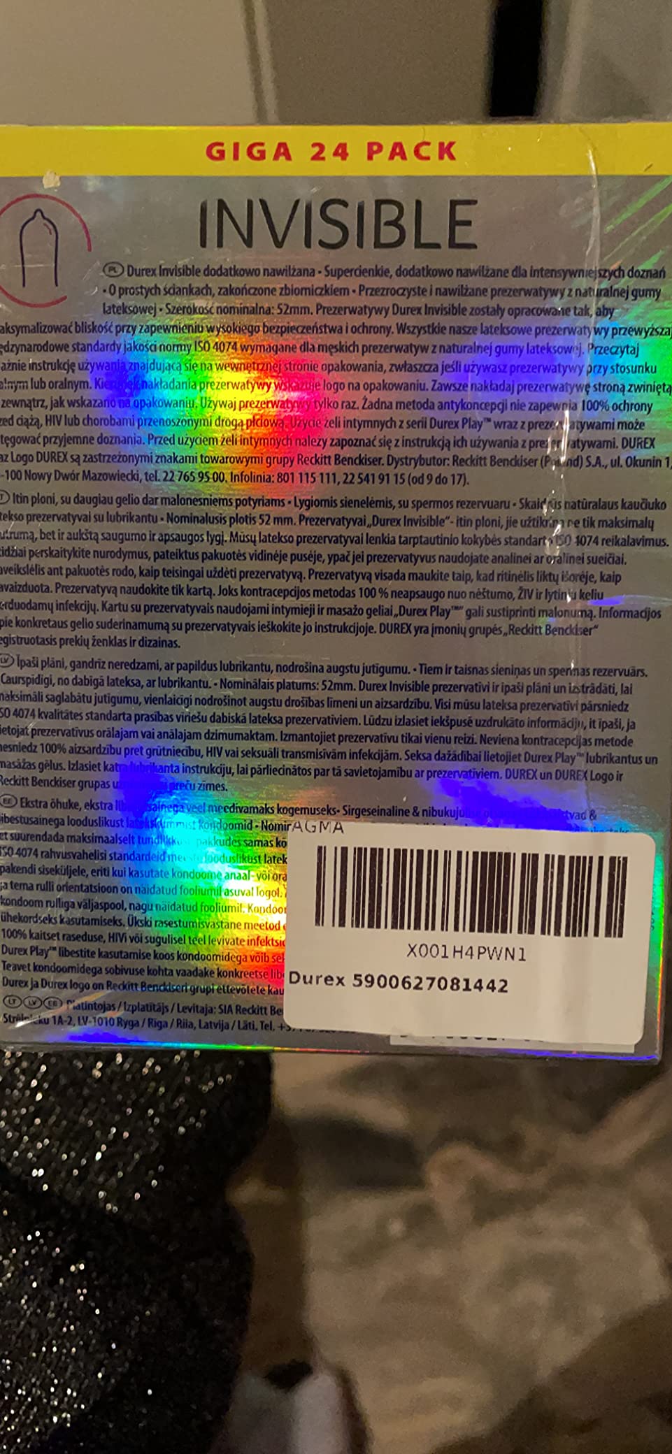 Durex Invisible preservativi 12 pezzi ultrasottili 0,048 mm