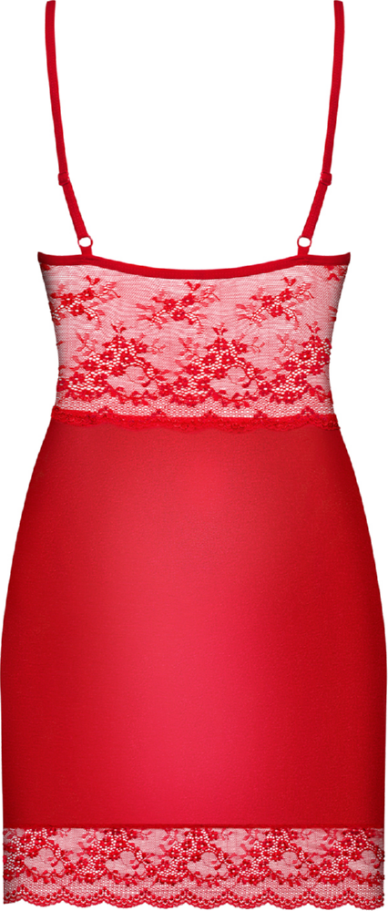 Obsessive Lovica chemise rossa con perizoma in raso