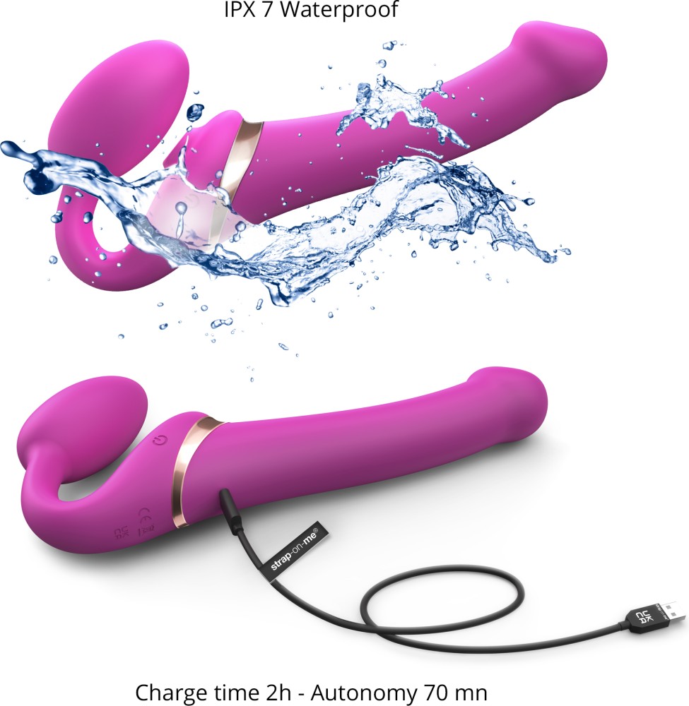 Strap-on-me Multi Orgasm Bendable Strap-On fucsia succhiaclitoride