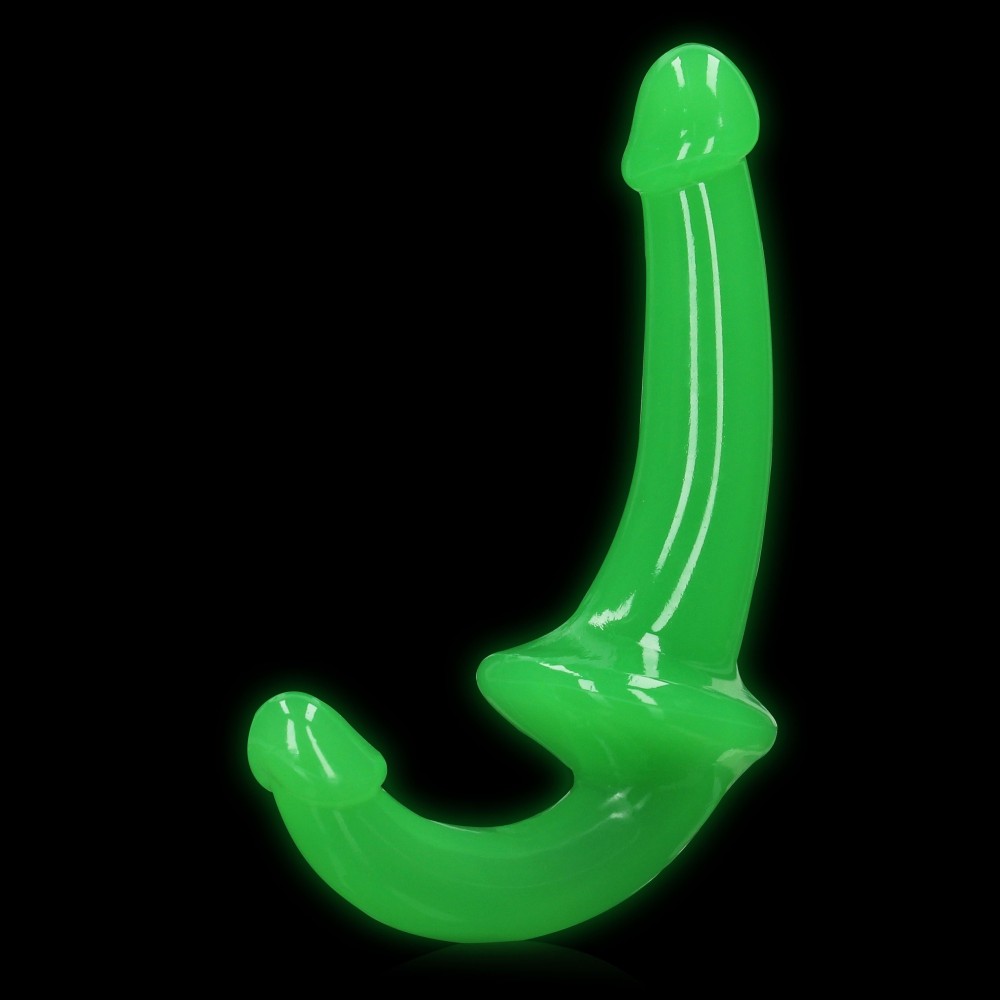 RealRock Strapless Strap-On Glow 6" dildo doppio fosforeo 20 cm