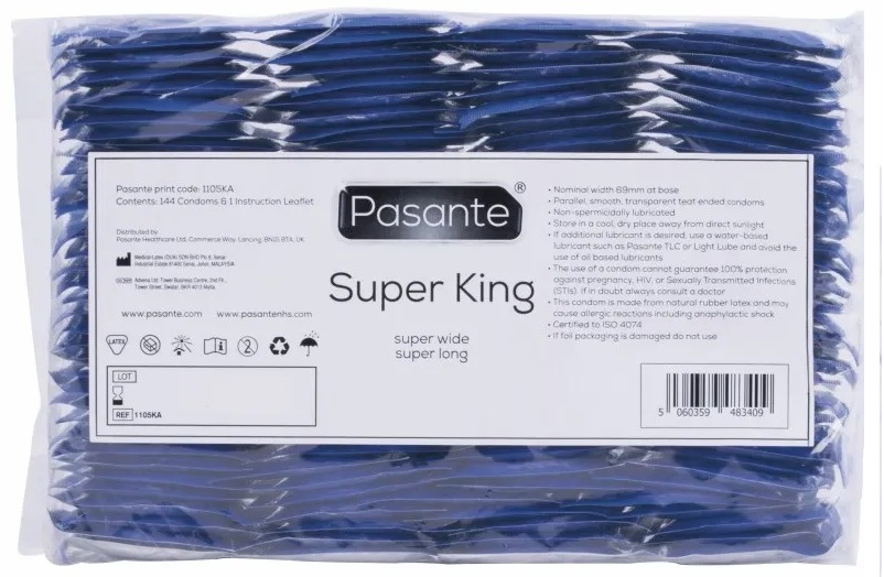 Pasante Super King preservativi extralarge misura giusta 69 mm